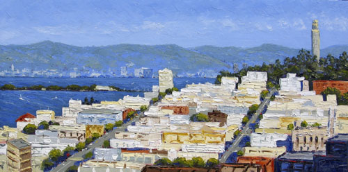 Lombard St. Panorama 18x36 Oil on Canvas
